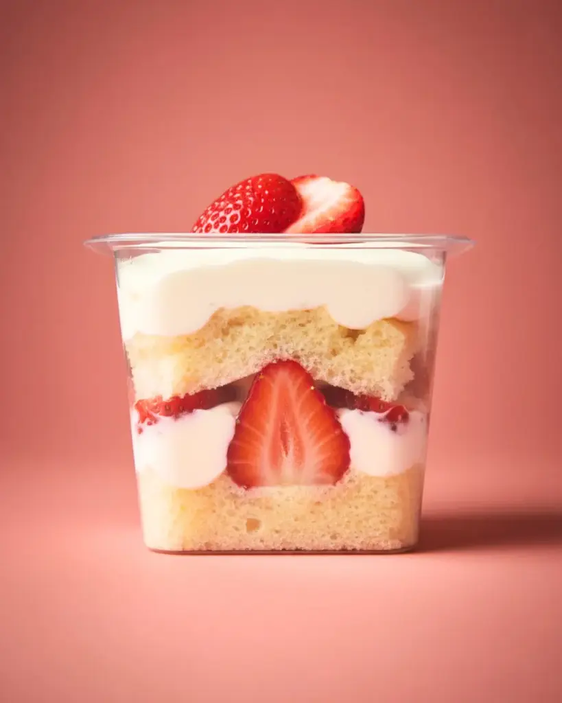 POSTRE VAINILLA FRESA CON BIZCOCHO VAINILLA INDIVIDUAL