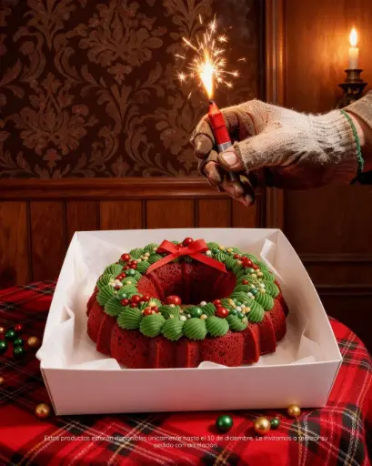 TORTA CORONA RED VELVET ESPECIAL NAVIDAD 12 PORCIONES